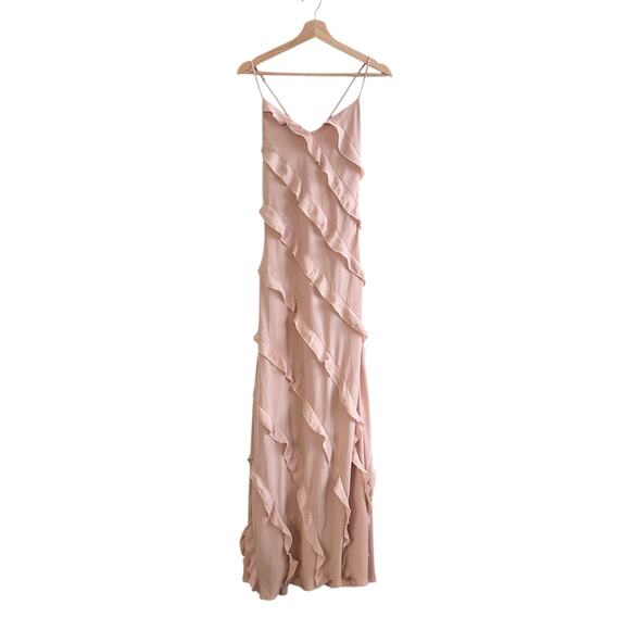 Show Me Your Mumu Romance Ruffle Dress in Dusty Blush Crisp S NWT - Picture 4 of 7